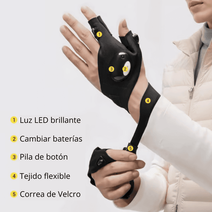 🎄Ofertas navideñas 49% de descuento - Guantes impermeables con linterna LED🦈