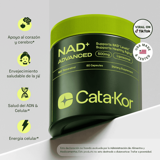 Suplemento antienvejecimiento avanzado Cata-Kor NAD+ con resveratrol