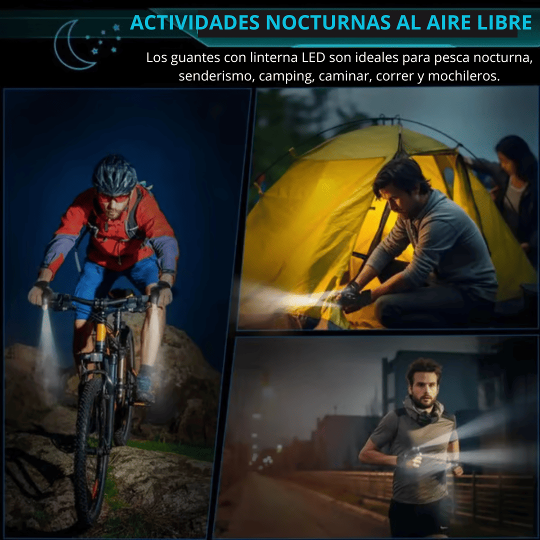 🎄Ofertas navideñas 49% de descuento - Guantes impermeables con linterna LED🦈