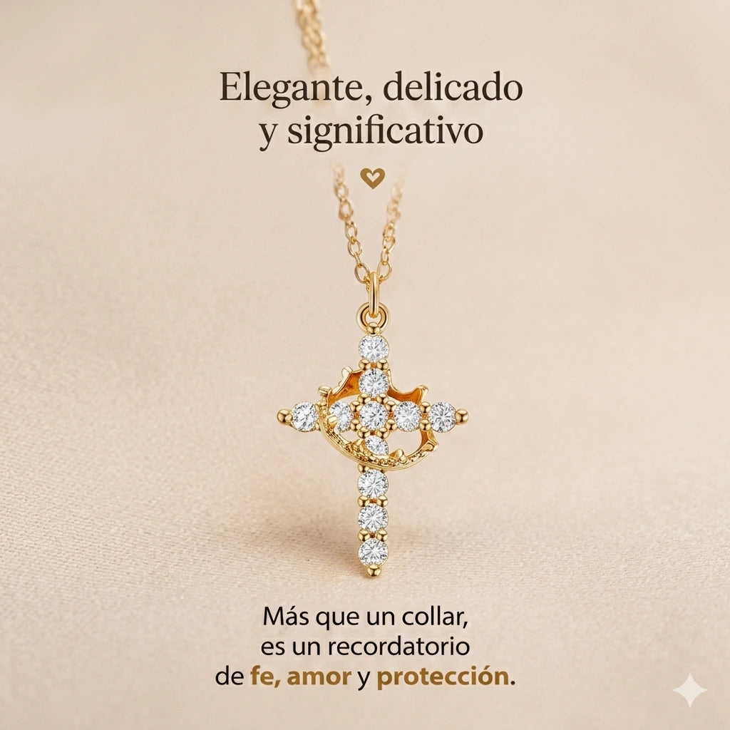 COLLAR DE CRUZ  CORONA  Y FÉ