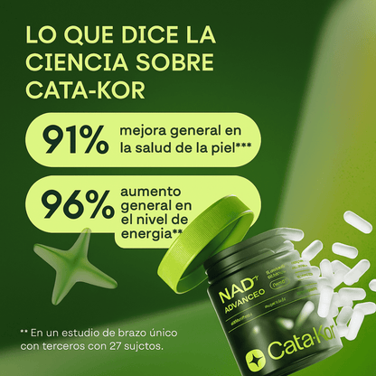 Suplemento antienvejecimiento avanzado Cata-Kor NAD+ con resveratrol